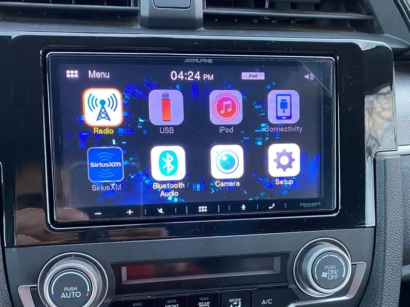 Alpine touchscreen receiver installed in a vehicle dash