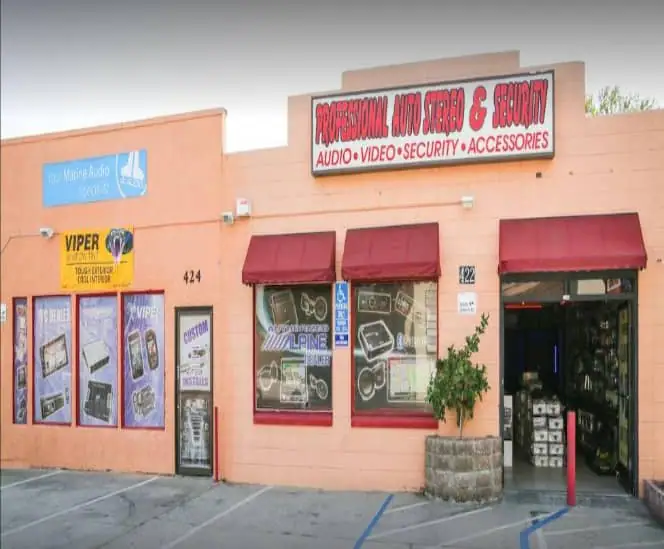 Manteca store front with window tinting sign out front